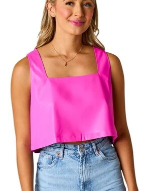Buddy Love Manning Faux Leather Crop Top
